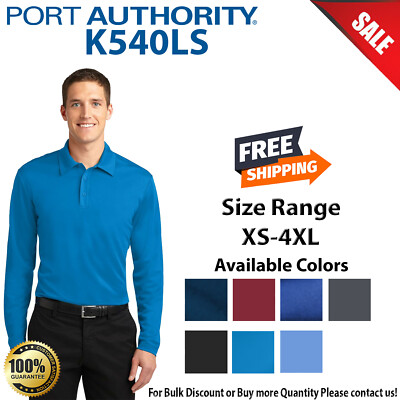 Port Authority K540LS Mens Long Sleeve Dri-Fit Silk Touch Performance Polo Shirt