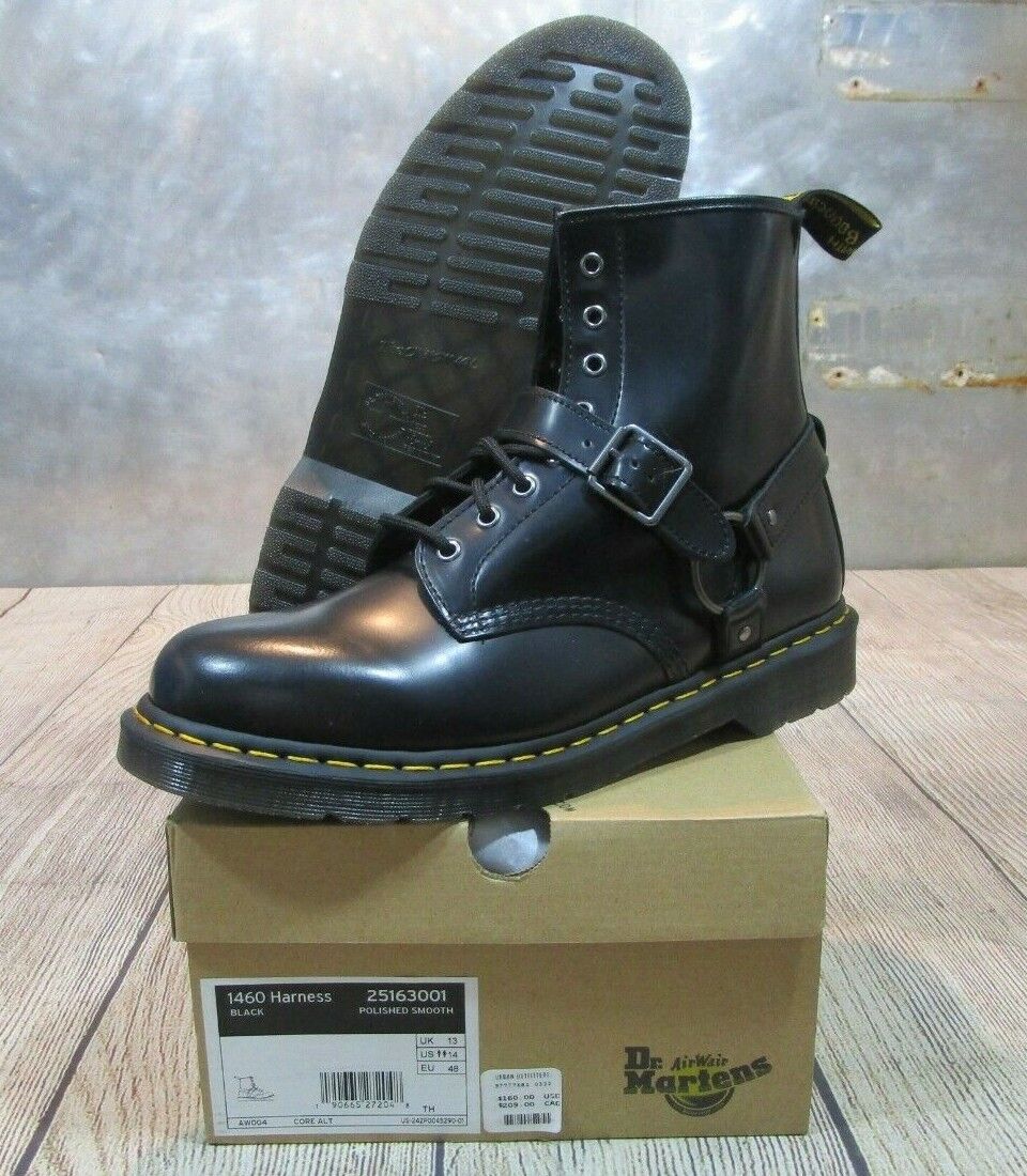 bitter is meer dan Desillusie BRAND NEW Dr. Martens 1460 Harness Polished Smooth Black Leather Boots  Shoes | eBay