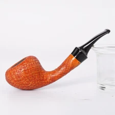 Rustic Briar Tobacco Pipe Wood Dublin Pipe Cumberland Stem Handmade Carved Pipe