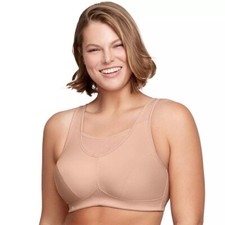 Glamorise Full-Figure No-Bounce Camisole Wireless Sports Bra 1066 Cafe 38G NIP