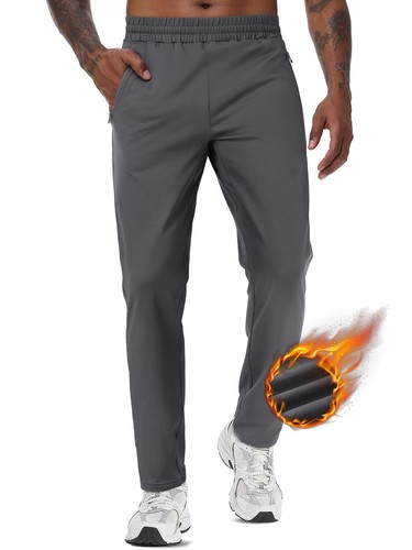 Men's Fleece Lined Jogger Sweatpants Water Resistant Winter Warm Athletic Pants - Picture 21 of 76