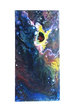 Cosmic Galaxy Outer Space Abstract Painting Pour Painted Art by Rain Crow