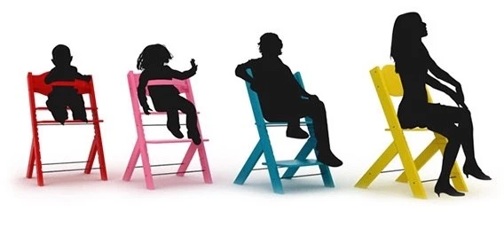 Highchair Hi-Quality TREPPY 100 % Made in EU from Solid Beech Wood