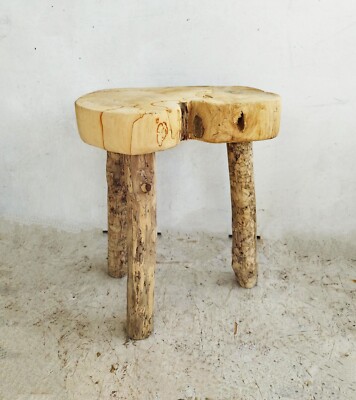 Treibholzhocker, Treibholz Beistelltisch, Melkhocker aus Holz, rustikaler Hocker / Tisch