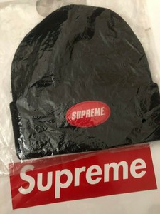 supreme rubber patch beanie