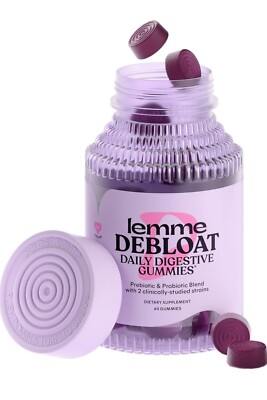 Lemme Debloat Daily Digestive Gummies Prebiotic & Probiotic Blend, 60 New, SAVE!