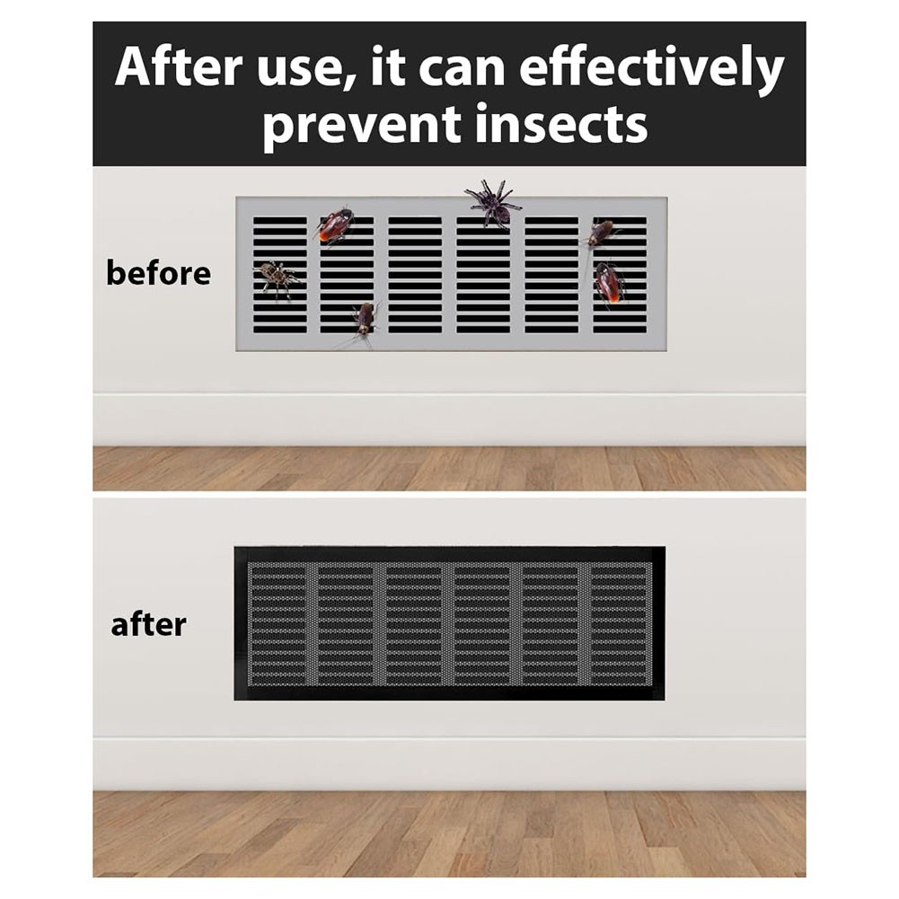 как выглядит 2-Pack 4x10 Black Floor Register Trap/Vent Mesh - Silicon Magnetic Air Vent9157 фото
