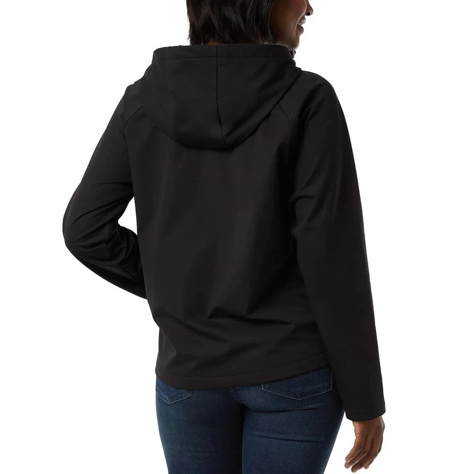 NEW 32 Degrees Heat Women's M Black Hooded Soft Windbreaker Jacket