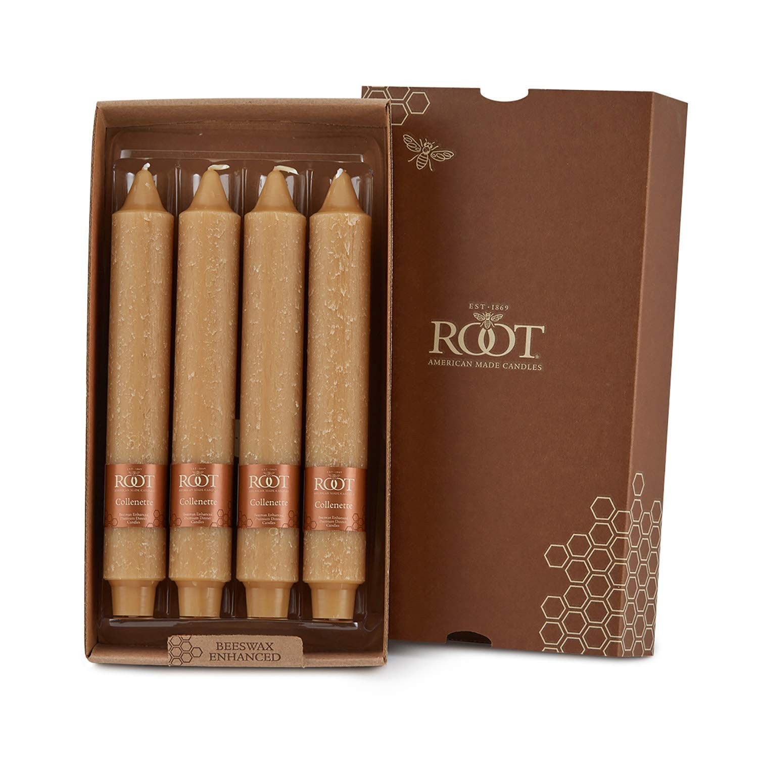 Unscented Dinner Candles Premium Beeswax Blend Boxed Candle 