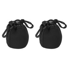 2pcs Camera Lens Bag Drawstring Lens Pouch with Protective Neoprene 2.8" x 3.9"
