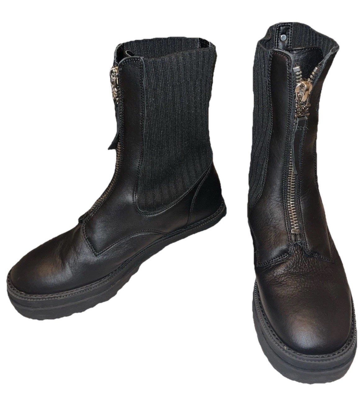 SAOLA Stivaletto Sam Edelman nero in pelle suola a strappo aderente moto Chelsea misura 7 5