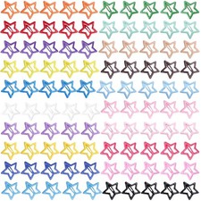 Y2K Star Hair Clips, 100 Pcs 1.29 Inch Colorful Snap Barrettes