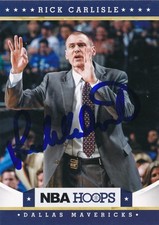 2012-13 NBA Hoops Rick Carlisle Signed Card #44 Autographed Dallas Mavericks