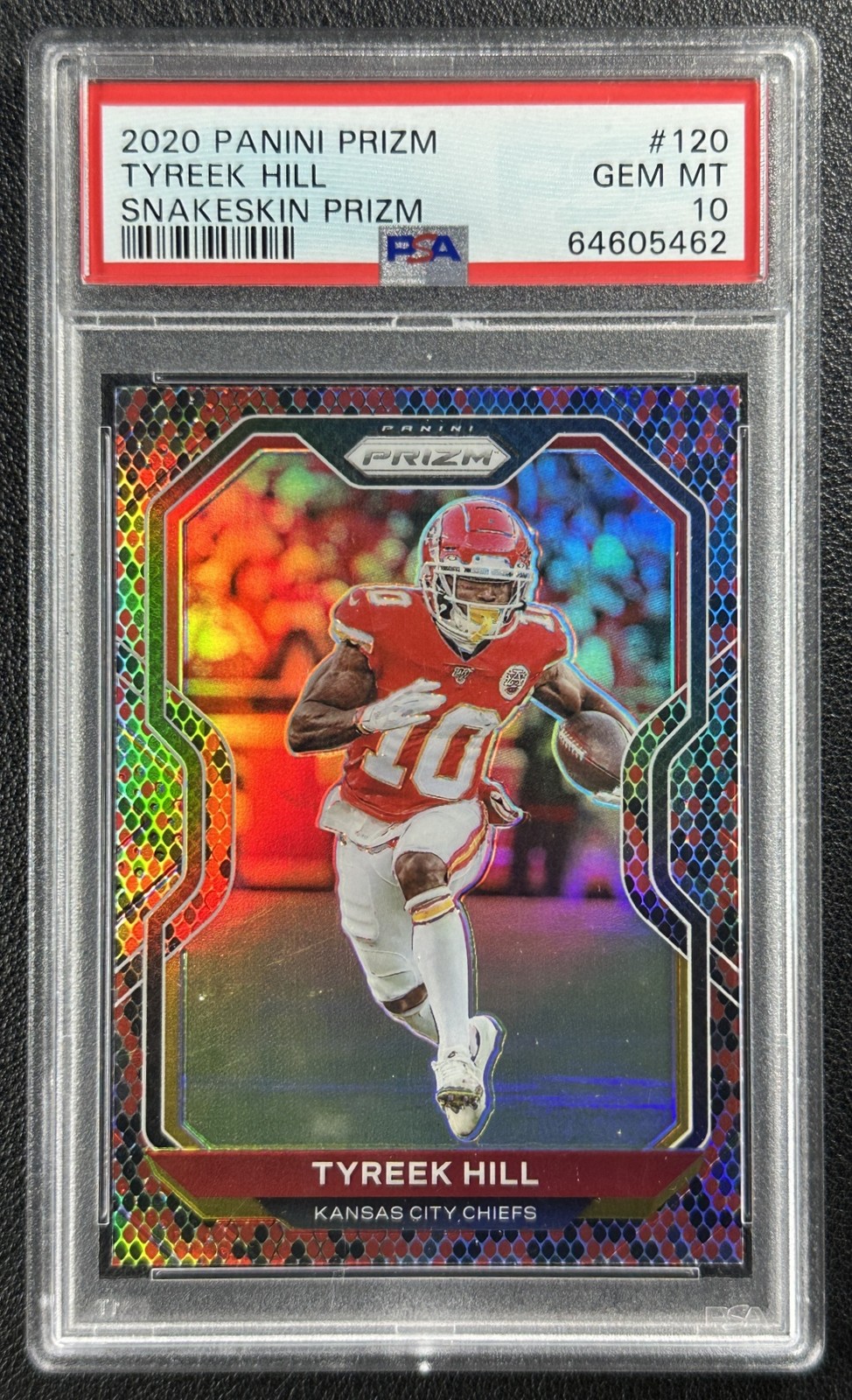 POP 4! TYREEK HILL PSA 10 2020 PANINI PRIZM #120 SNAKESKIN SP CHIEFS 5462 view 1
