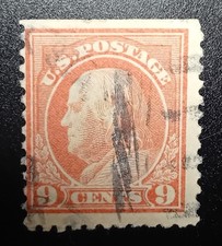  Timbres-Benjamin Franklin Valeur faciale 9 / Pays /États-Unis 1914
