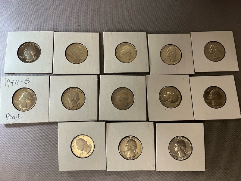 UNC Washington S Proof Quarter Lot 13 Coins 69-98 MS Condition!! Free Shipping