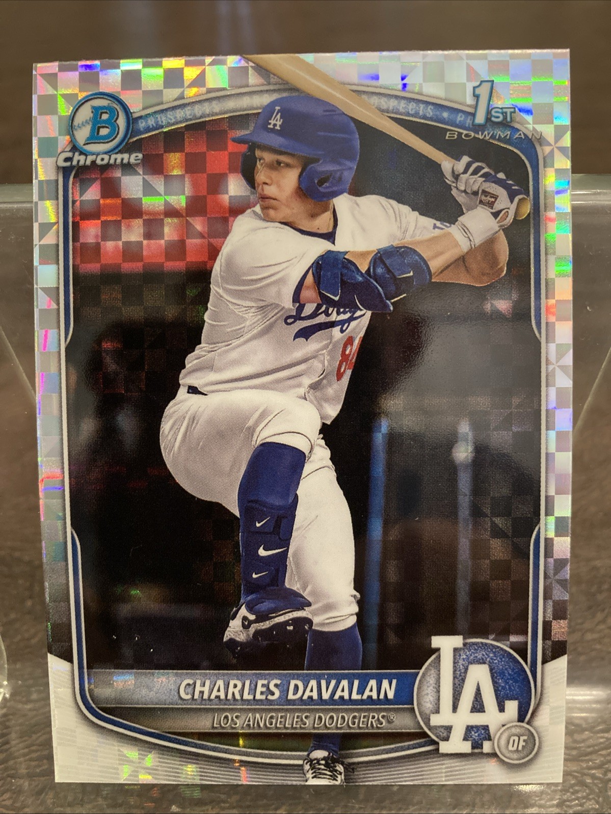 2025 Bowman Draft Charles Davalan 1st Chrome X-Fractor #BDC-96 Dodgers
