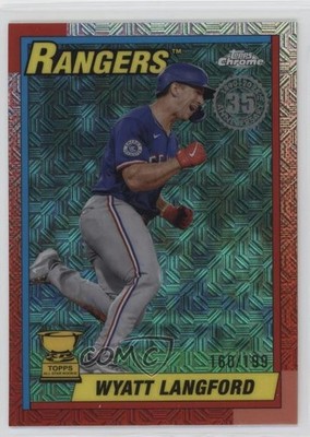2025 Series 1 1990 Topps Chrome Silver Pack Aqua Refractor Wyatt Langford h2j