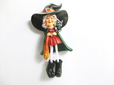 Harz Hexe Magnet Poly Germany Souvenir Schlenkerbeinen Kordelfüße Niedersachsen