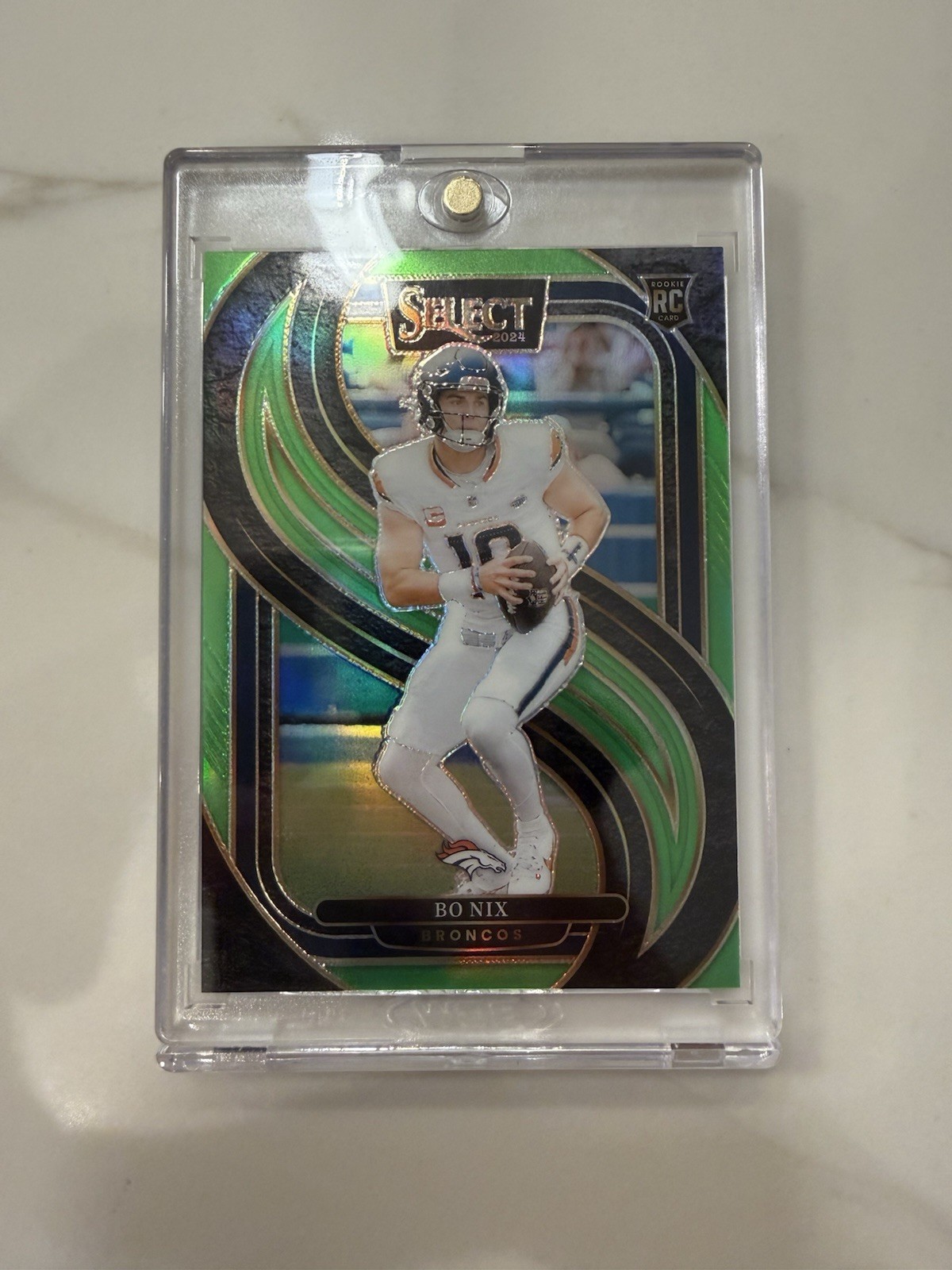 2024 Panini Select - Premier Level Bo Nix #117 Neon Green Prizm /49 (RC)