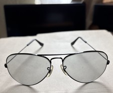 Vintage B L Ray Ban 70's 58-14 Grayish Aviator black frame Like New U S A