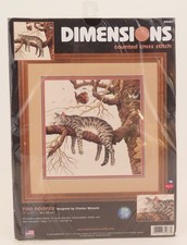 2002 Dimensions Charles Wysocki TOO POOPED Tabby Cat Counted Cross Stitch Kit
