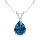 Angara Natural Pear-Shaped 1.9 ct London Blue Topaz Solitaire Pendant in Silver