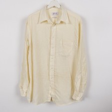 Arrow Dover Oxford Button Down Shirt Mens XL 17 34/35 Made In USA Vintage Yellow