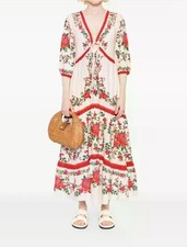 Farm Río Pink Floral Jacquard  Maxi Dress Size M