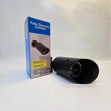 Fake Security CCTV Camera  Dummy Camera Black w/ Red LED Light