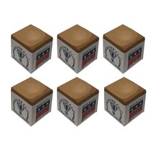 Silver Cup Tan Billiard Pool Cue Chalk Set of 6 Snooker Table Game