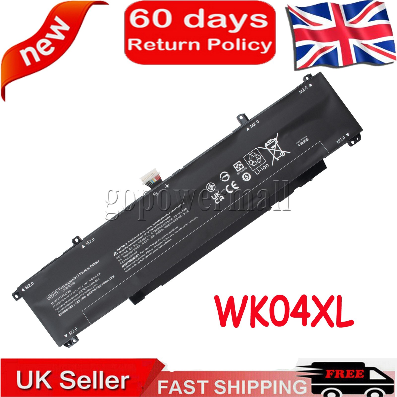 Battery for HP WK04XL HSTNN-WB0B M38822-1D1 HSWNN-WB0B M39179-005