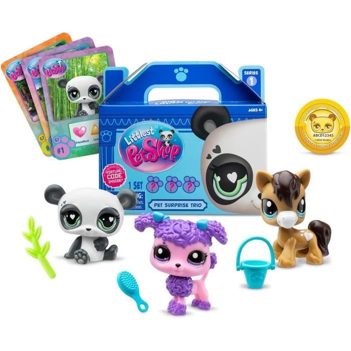 BANDAI - Littlest Pet Shop - 3 Animali a sorpresa - Piccoli animali da collezion