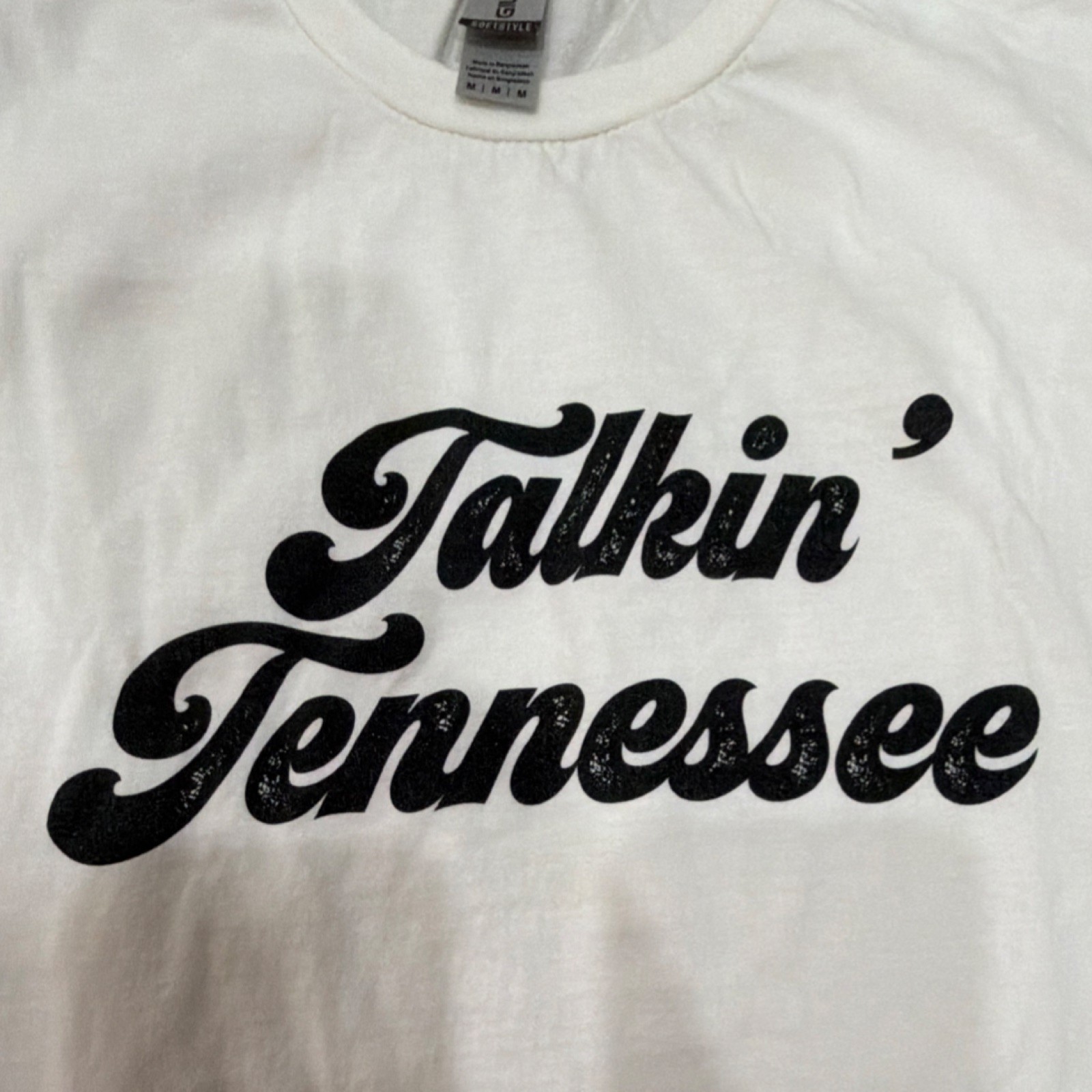 Gildan Softstyle Women’s M White Cotton Graphic T-Shirt Talkin' Tennessee