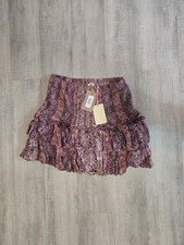 Entro Skirt Tiered Ruffles Smocked Waist Size L