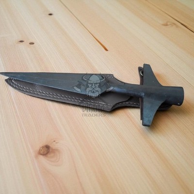 Hand-Forged Medieval Wing Spearhead High Carbon Steel with Leather Cover