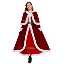 Women's Deluxe Classic Adult Mrs. Santa Claus Costume Multi Cosplay Xmas
