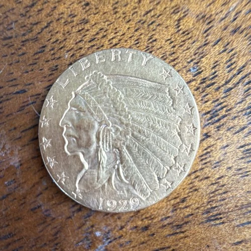 1929 $2.50 Gold Quarter Eagle Indian Head Coin Pre-1933 US Uncertified
