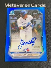 2026 Bowman Chrome Juan Sanchez Blue Refractor 1st Prospect Auto 106/150