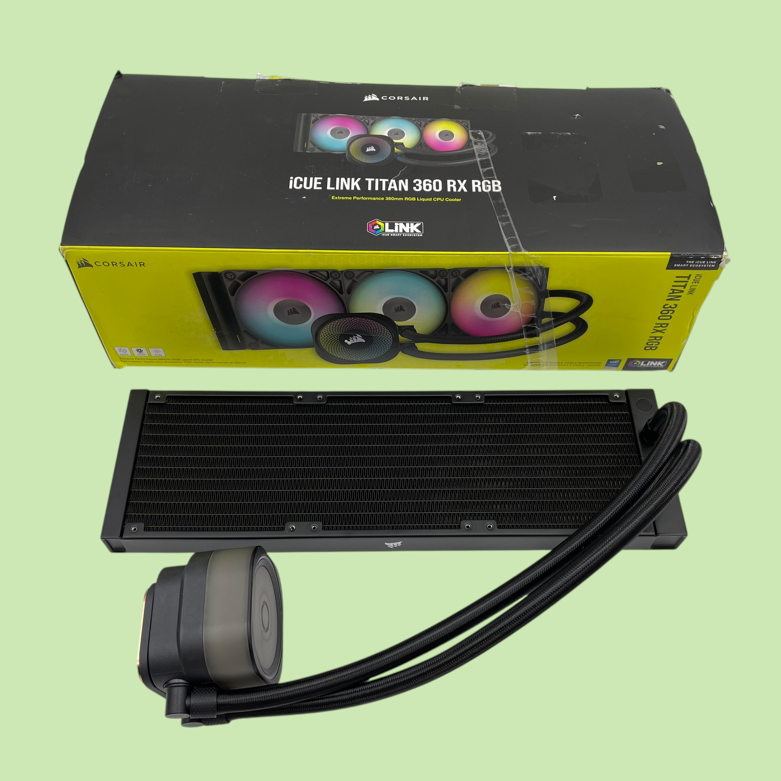 CORSAIR iCUE Link Titan 360 RX RGB Liquid CPU Cooler Black CW-9061018-WW #MP5432