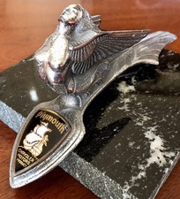 Rareoriginal 1933 Plymouth Nude Winged Mermaid Hood Ornament Enamel Emblem