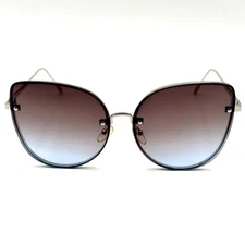 EGO Eyewear Sunglasses Silver Metal Fashion Frame & Two Tone Gradient Be Happy