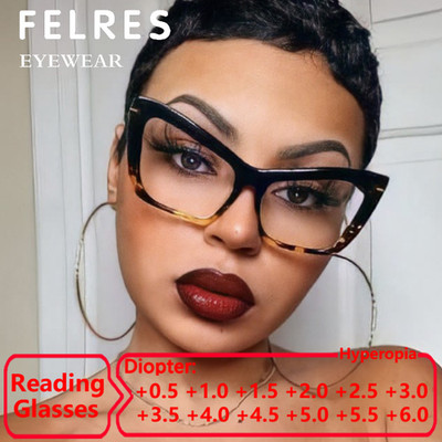 Women Blue Light Blocking Clear Lens Reading Glasses Cat Eye Full Frame Glasses