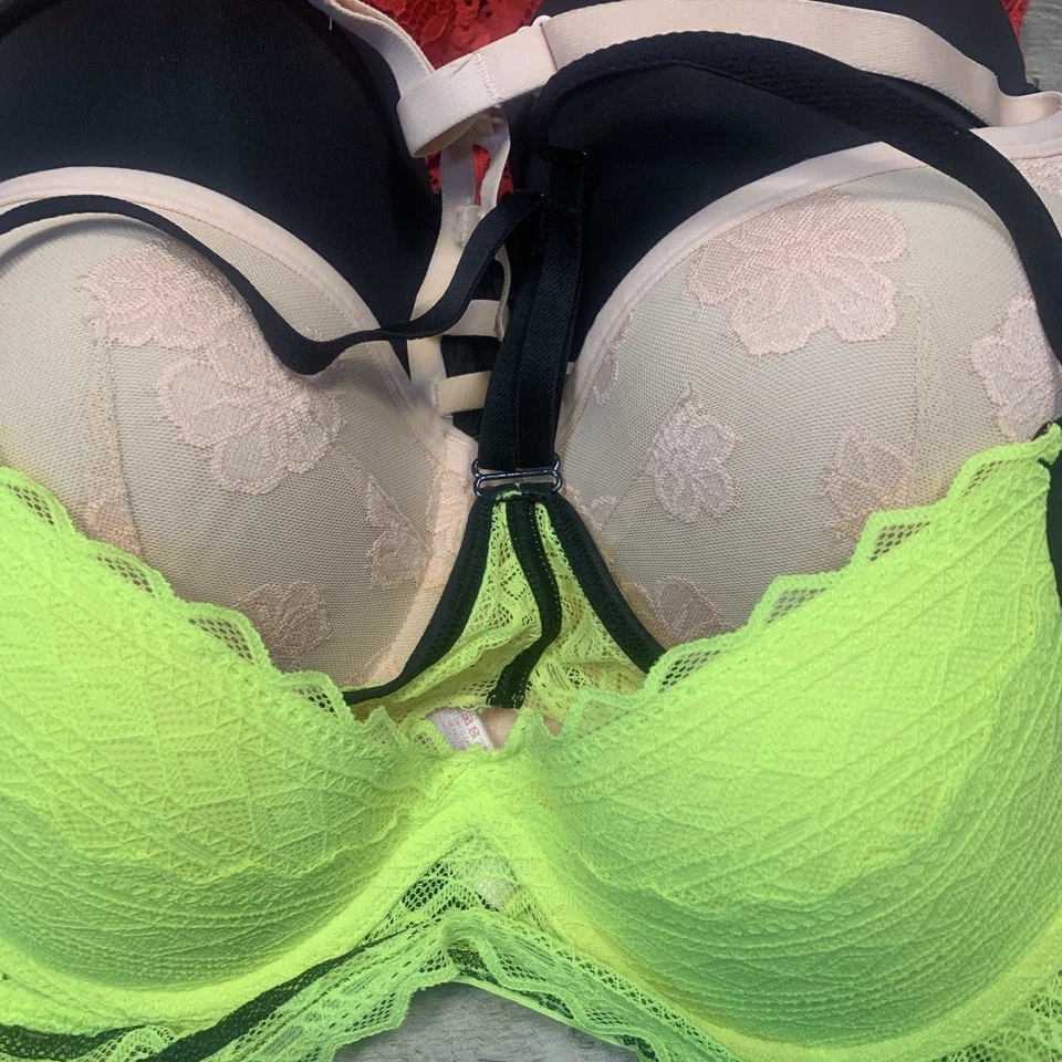 Victoria Secret розовый комплект 5 бюстгальтеров разнообразие погружения Dream Angels мульти подкладка 34 DD - Изображение 3 из 4