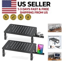 2 Pack Adjustable Monitor Stand Riser Metal Star Mesh for Computer Laptop iMac