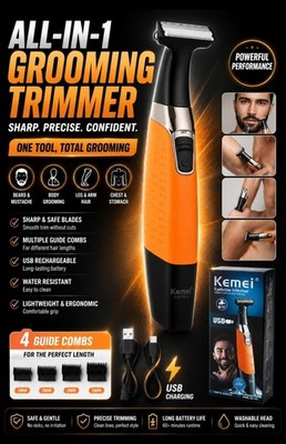 Kemei Rechargeable Men Razor Beard Trimmer Hair Clipper Shaver Styling Kit Set