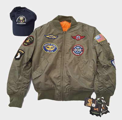 Alpha Industries Kids Bomber Jacket Top Gun Flight Set Youth Medium 10 12 NWT