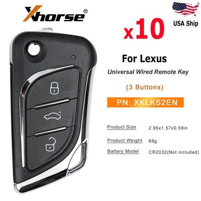 10 x XHORSE XKLKS2EN Fit For Lexus Remote Key 3 Button for VVDI Key Tool / VVDI2
