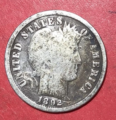 1892 US Barber SILVER Dime "Philadelphia" Mint! VG/FINE Details!