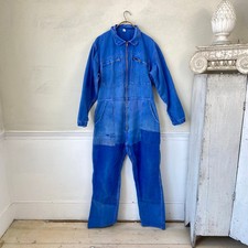 38 waist French JUMPSUIT Workwear Vintage Coveralls Mechanic Outfit French Blue